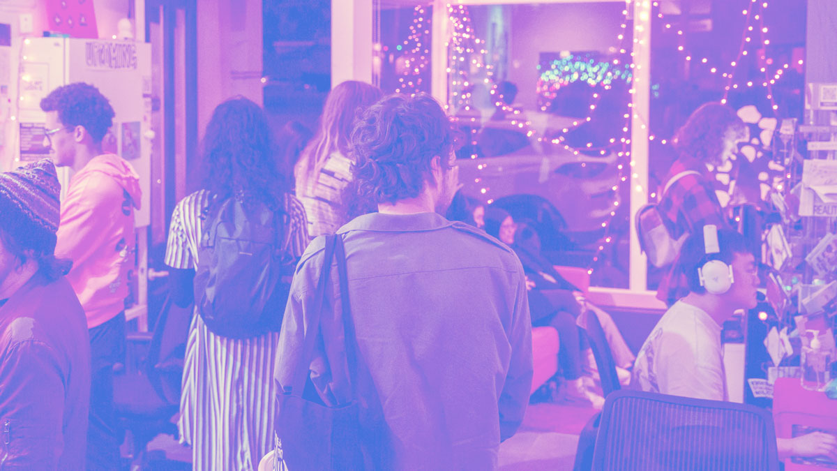 A filtered photo of Sabby during an event.